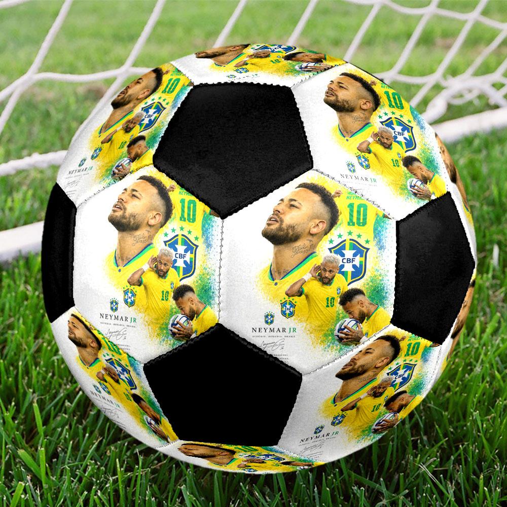 1 pz Pallone da Calcio Neymar Jr Misura 5 Pallone da Calcetto Indoor alla Moda Colorato Gioco in Giardino - Ottimo Regalo per Appassionati di Sport HE37