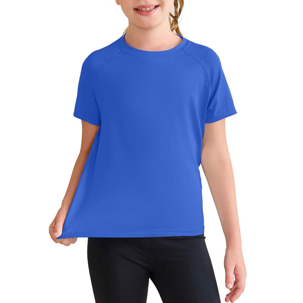 Kids' Quick-Dry Tee - Solid Color Sport T-Shirt