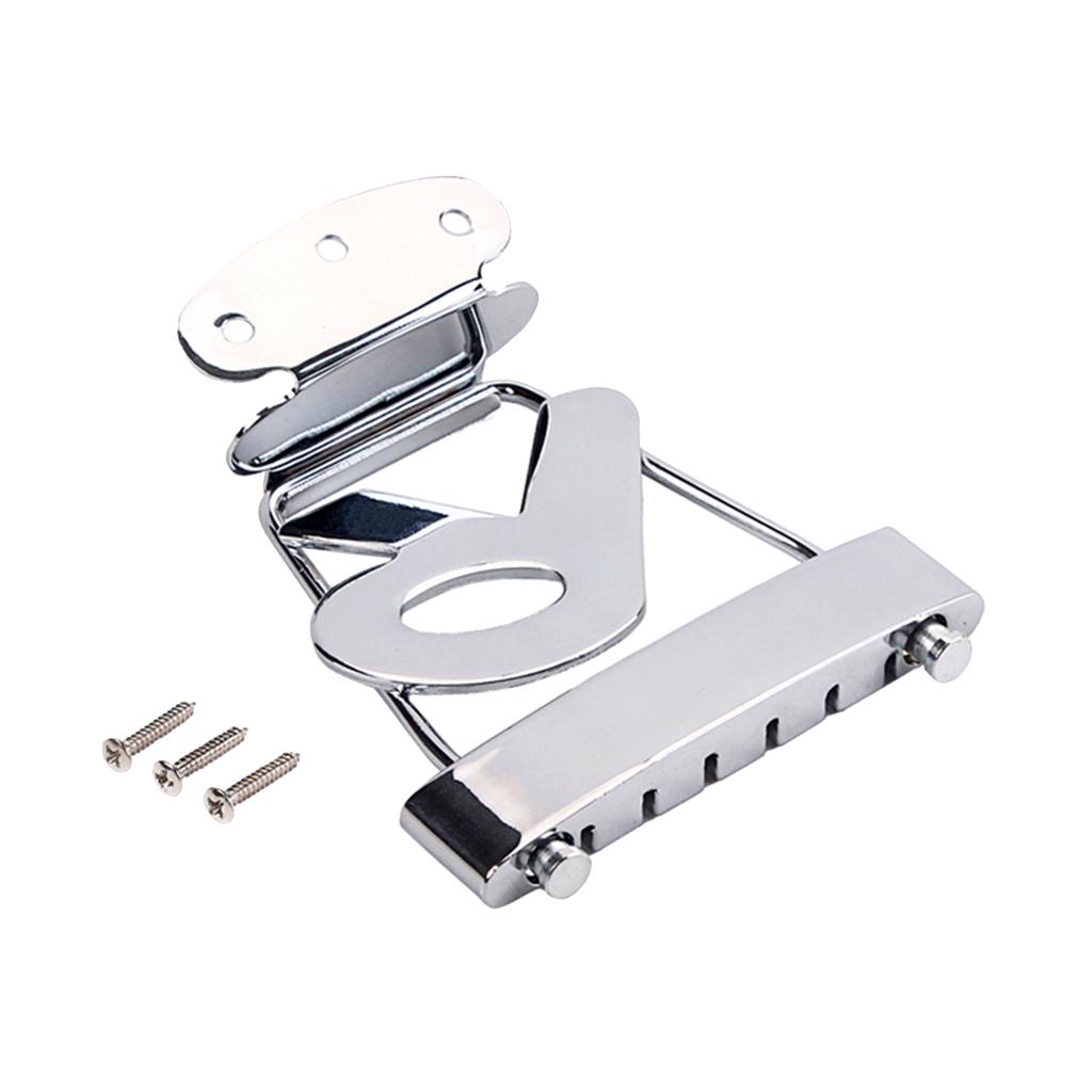 6 Strings Guitar Tailpiece Bridge for Archtop Replacement, Chrome
