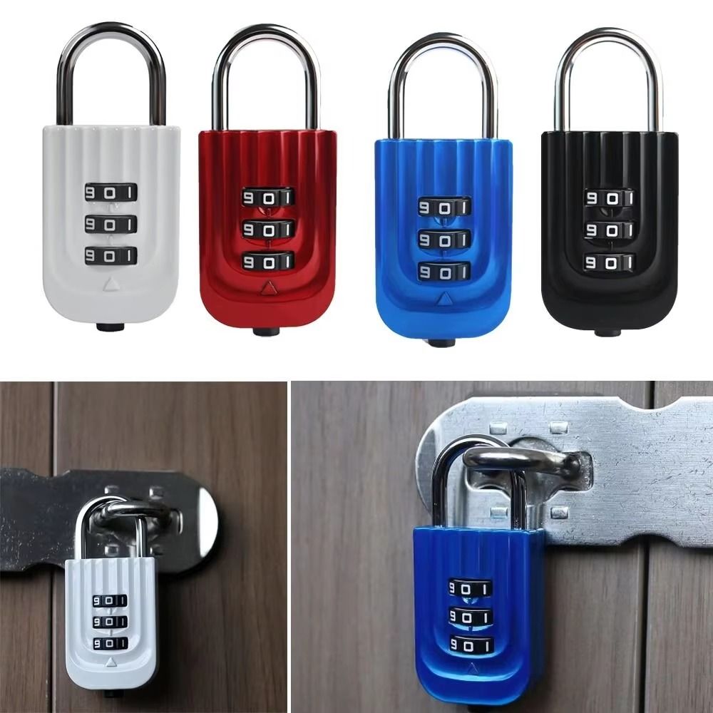 Electroplated Steel Shackle Code Lock Compact Lightweight Password Lock Padlock Gym Locker