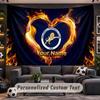 Wall Hanging Tapestry Custom NameMonaco FC Pattern Personalized Printed Fabric Wall Decor