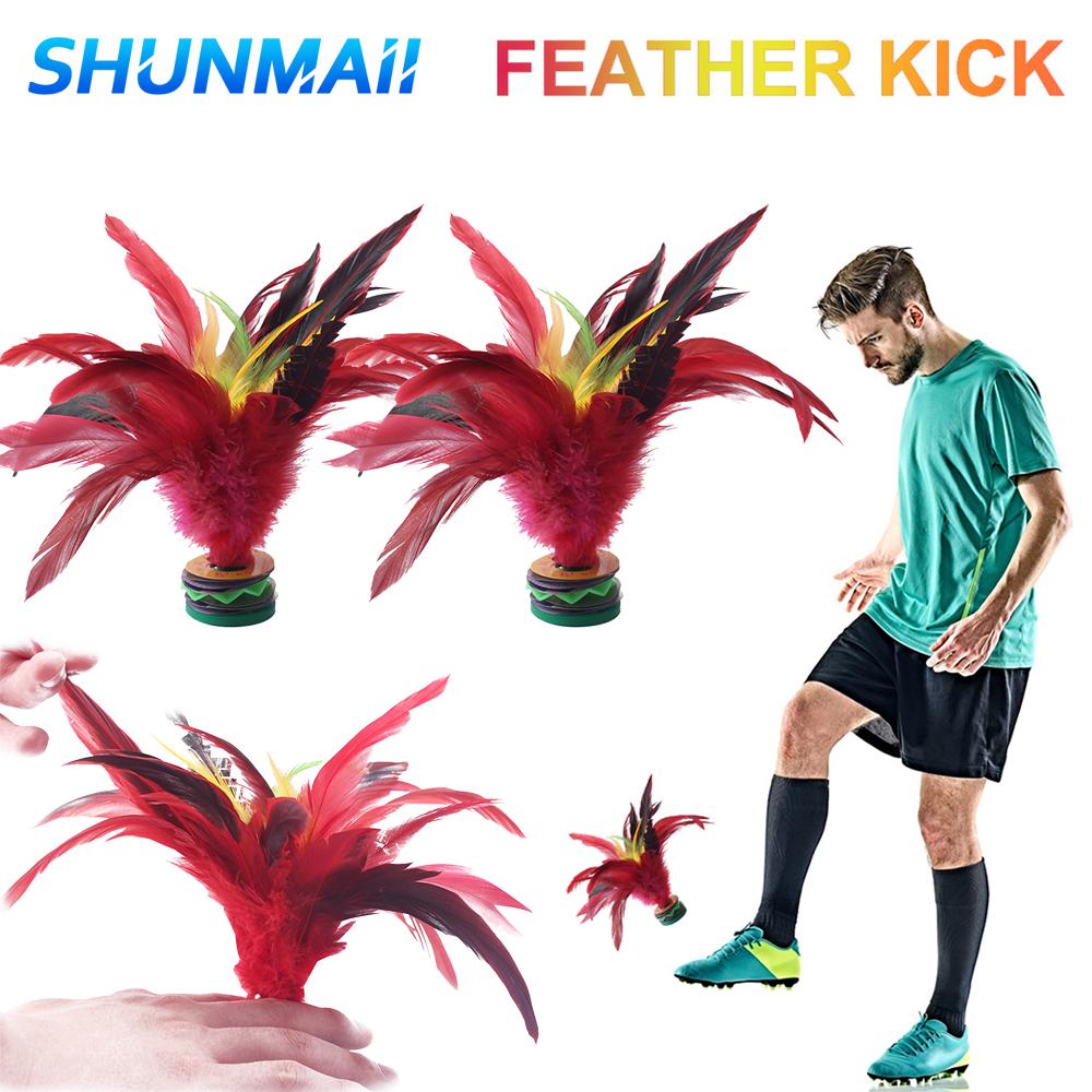 20 cm Fjäderboll Färgglada Fjädrar Fotspark Handhjul Fjäderboll Slitstark Bärbar Fitness Underhållning
