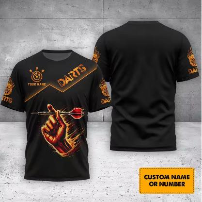 New 3D Printed Darts Men's Name Darts Team Summer Short Sleeve Top Fashion Round Neck