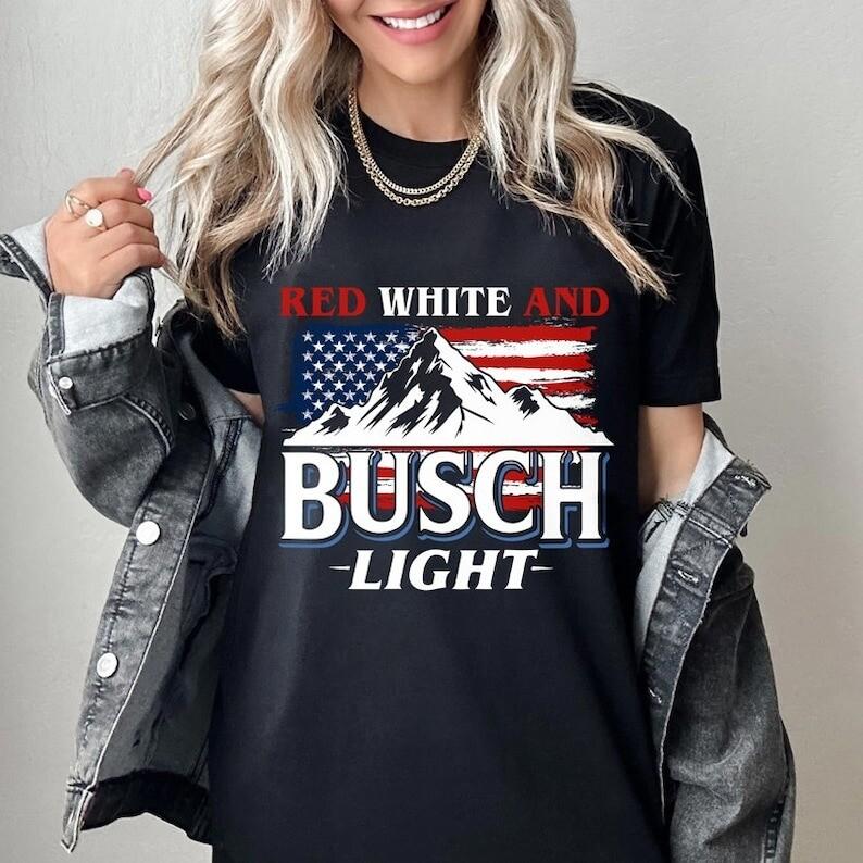 Red White and Busch Light 4th of July Shirt, Independence Day T-Shirt Unisex T-Shirt S