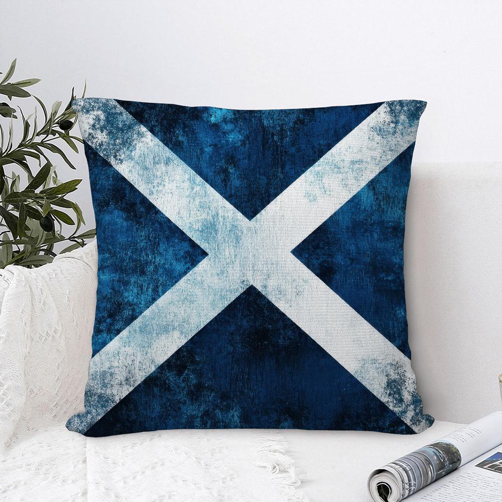 Schottland Flagge Kissenbezug Sofa Dekorativ Zuhause Doppelseitiger Druck Plüsch Quadratisch Wurf Kissenbezüge Kissen Deko Abdeckung