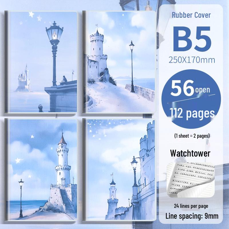 Verdickte Gummiabdeckung Hochwertiges Notizbuch für Studenten - Frisches, schlichtes Design