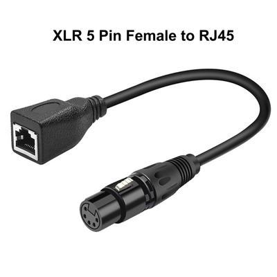 XLR 5-poliges RJ45-Adapterkabel - XLR 5-poliger Stecker auf RJ45 + XLR 5-polige Buchse auf RJ45-Buchse DMX Ethernet