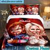 3PCS Custom Name Chucky Bedding Set Printed Duvet Cover Closure Includes 1 Duvet Cover & 2 Pillowcases for All Seasons Bedroom Decor