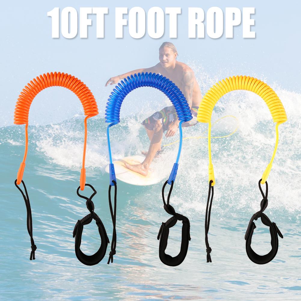 Coiled Leash Leg Rope Kit Paddle Board Surfboard Portable 10 Feet Surfing Board Stand Up Safety Watering Elements