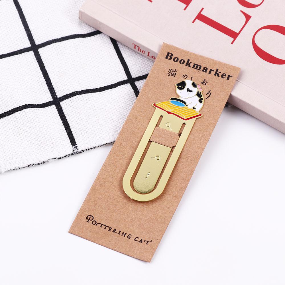 Gift Cartoon Animals Reading Paper Cilp Kittens Book Mark Bookmark Cat Bookmark Metal Bookmark
