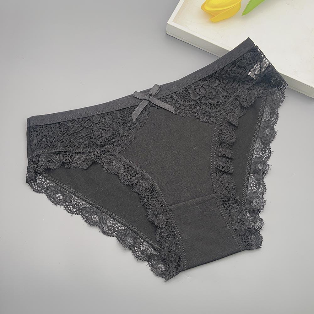 Moonflame 5 Pcs Underwear Girls Low Rise Cotton Briefs Sexy Lace Women's Panties