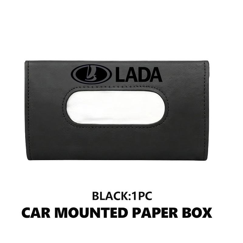 For Lada Car Tissue Box Sun Visor Leather Tissue Box Interior Holder Storage Accessories Niva Vesta Granta Riva Samara Priora ZZ19