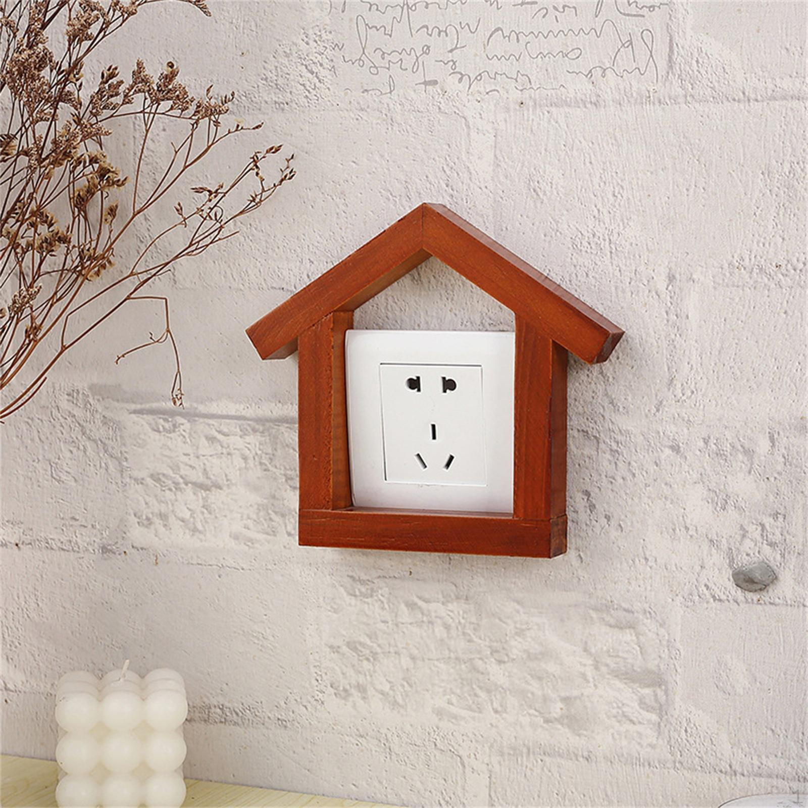 

Wooden Outlet Cover Plate Frame Protector Wall Decor for Living Room 12.5cmx2.5cmx16cm