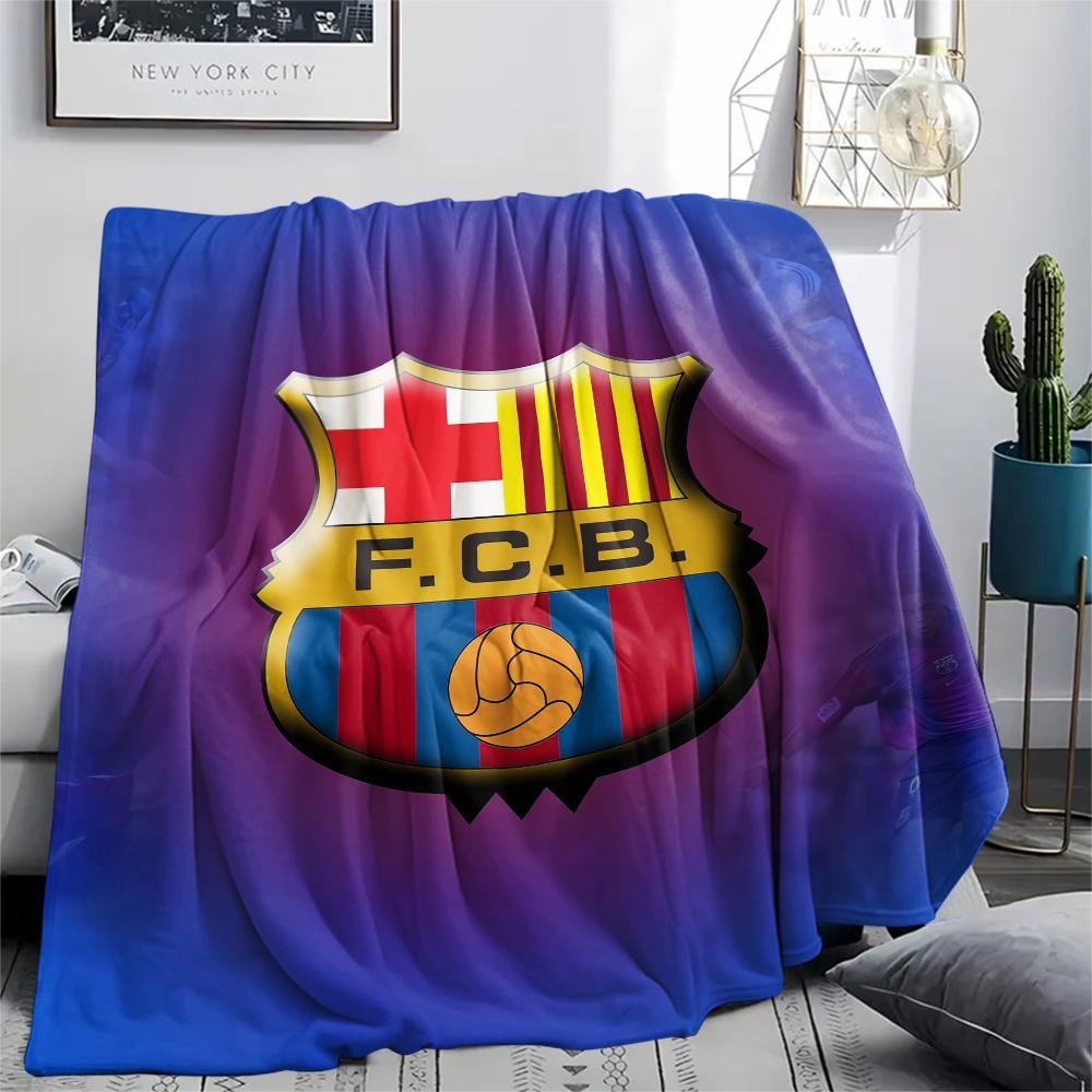Barcelona team logo,pattern Flannel Blanket, High quality Comfortable for All Seasons, Home Decor, Warmth and Comfort, Perfect for Gifts.