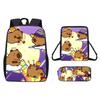 Ice Cubes Doughnut Capybara Cute Cartoon Pattern Backpack Three Set Piece