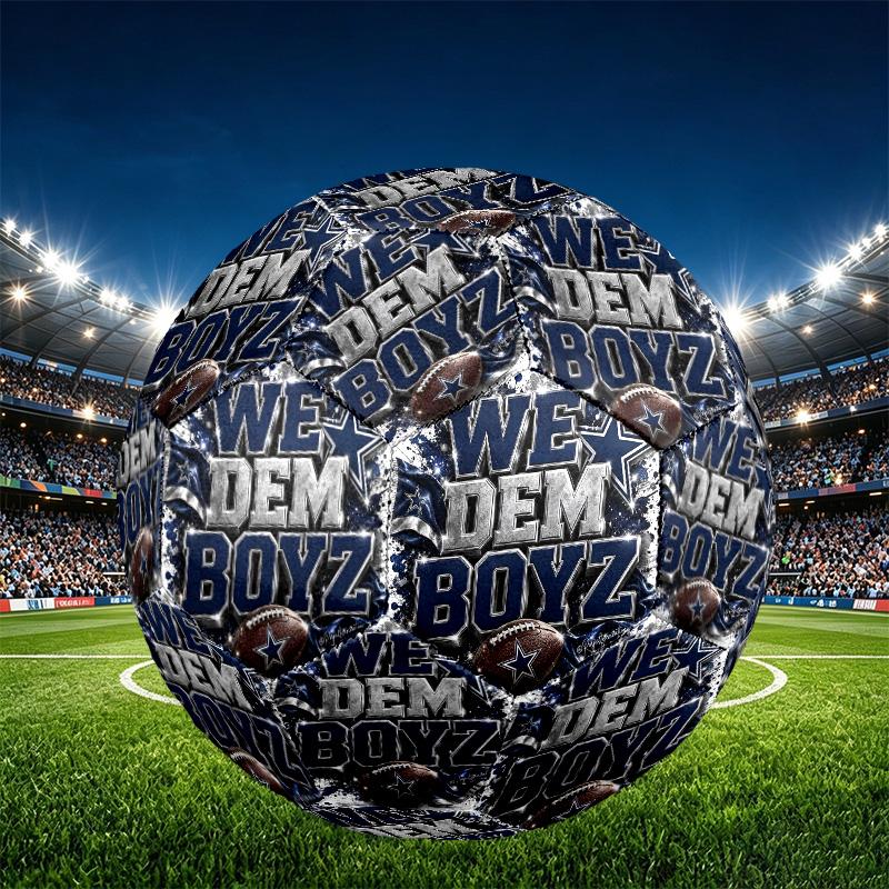 Dallas Cowboys Print Size 5 Soccer Ball, PU Wear Resistant Football for Match Training and Daily Practice, Birthday Gift for Soccer Fans