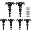 6pcs T-shaped Hinges, Heavy-duty Hinge Hardware, Vintage Decorative Hinges for Barn Doors, Suitable for Cabinets, Wardrobes, Door Wooden Boxes