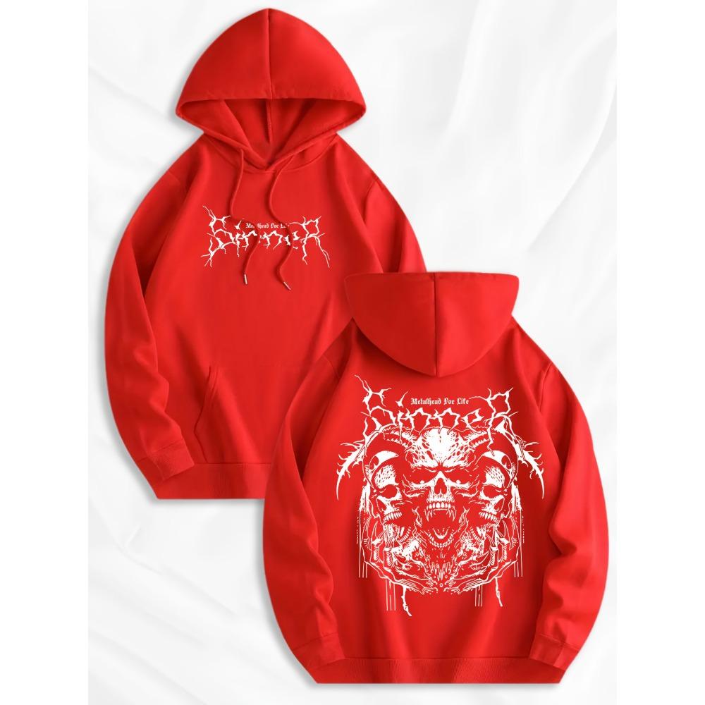 Men's Fashionable Printed Hoodie with Kangaroo Pockets and Front and Back Prints, Trendy Design, Preferred for Casual Wear