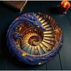 Vintage Fantasy Round Carpet Spiral Staircase Bookshelf Black Cat Design Rug Anti-slip Water-absorbing for Living Room Bedroom