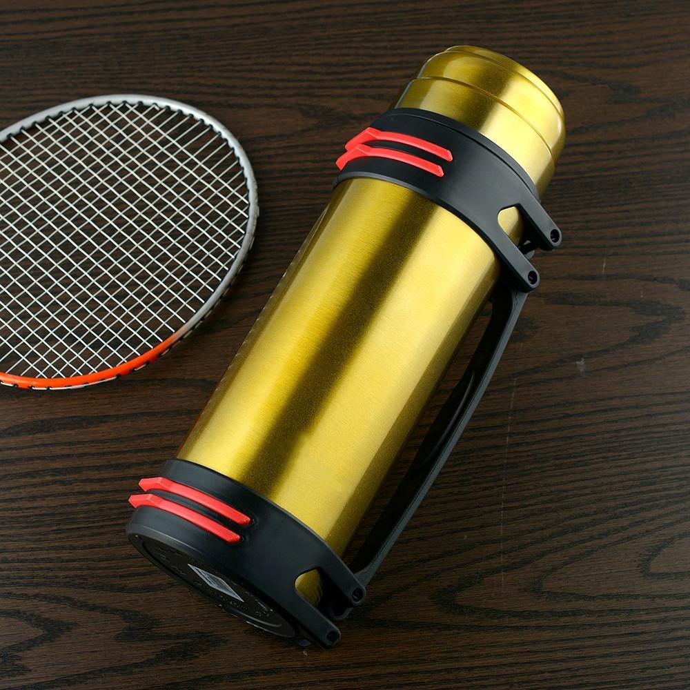 

Термос большой вместимости из нержавеющей стали 304, портативный, для путешествий на открытом воздухе, мужской, автомобильный термос-чайник, бытовой термос-кружка 1000ML золотой