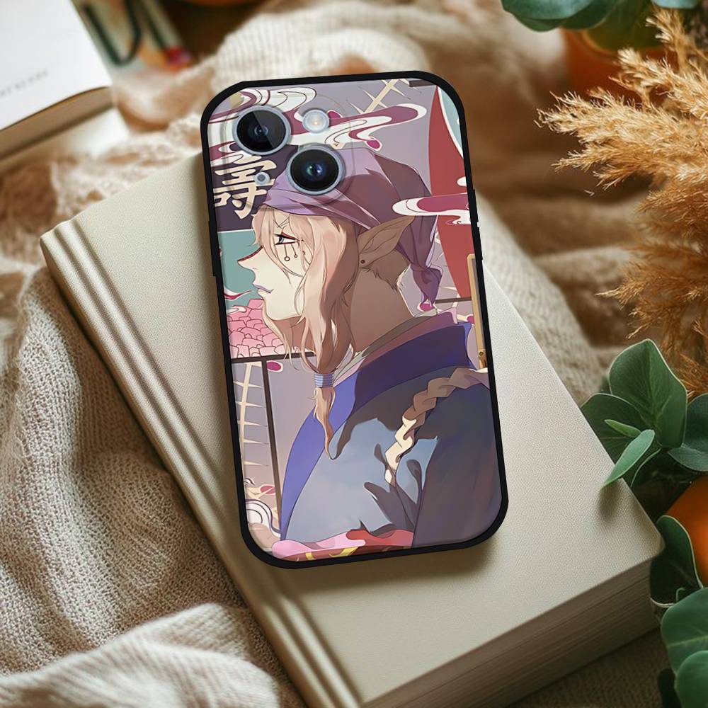 Anime Mononoke Kusuriuri Phone Case For IPhone 1716 15 14 13 Pro Max 11 12 Mini X Xs XR Black Silicone Cover