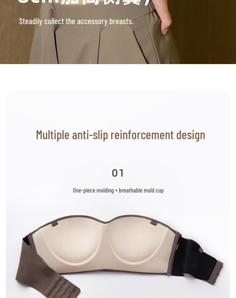 Strapless Front Buckle Bra: Thin, Non-Slip, Half-Cup Design for Small Busts – Seamless and Breathable Tube Top