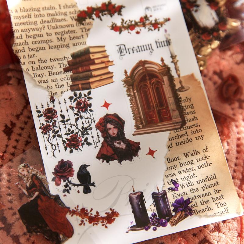 100sheets/box World Creativity Series Sticker Gift Box Hand Account Collage Material Greeting Card Notebook Decorative Gift