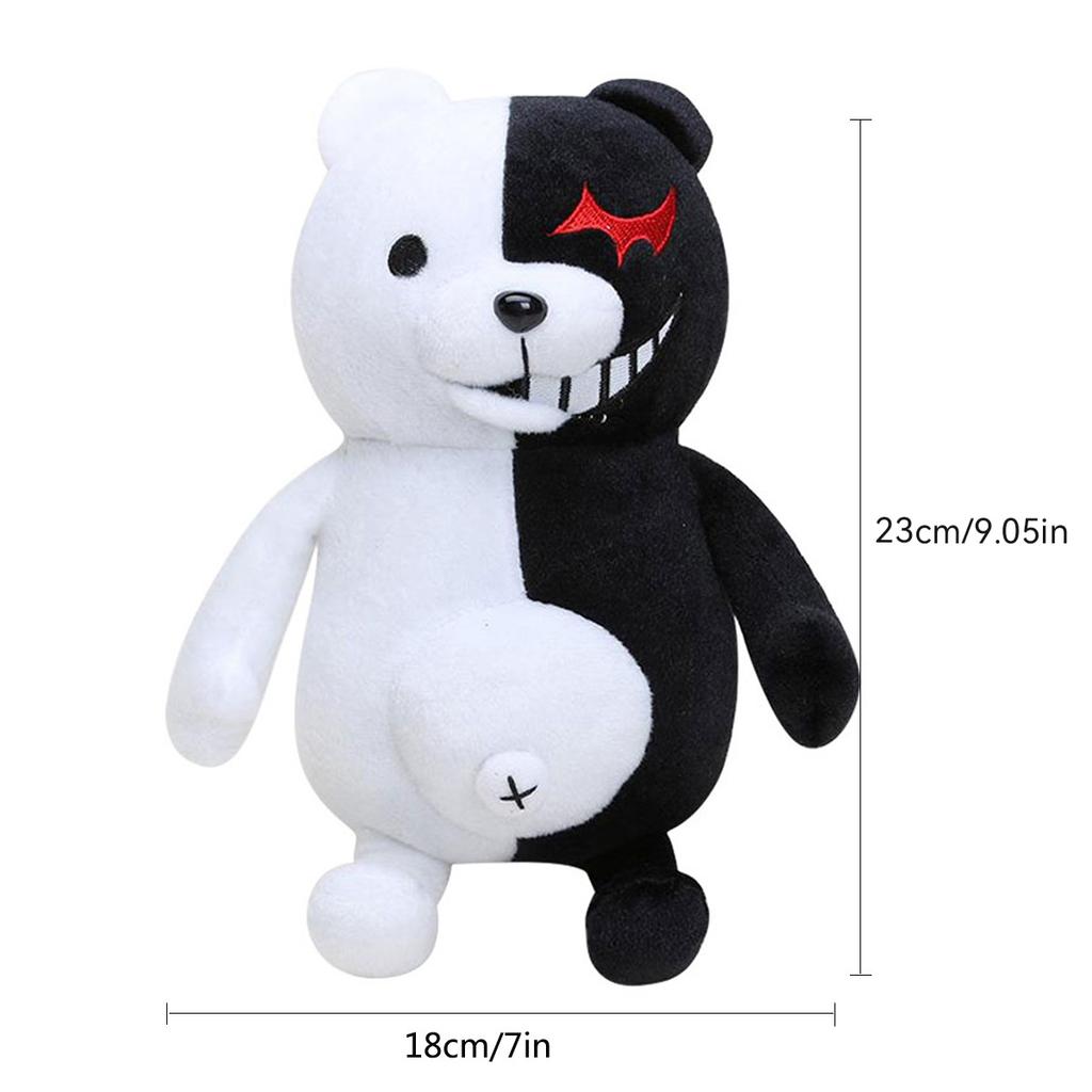 40cm / 15.74in Black White Bear Plush Anime Stuffed Plush Toy Best Friends Super Color Black White Teddy Bear Gifts for Children