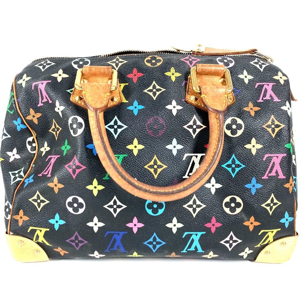 Louis Vuitton M92642  MonogramMulticolore Speedy30 Hand Bag Noir Black