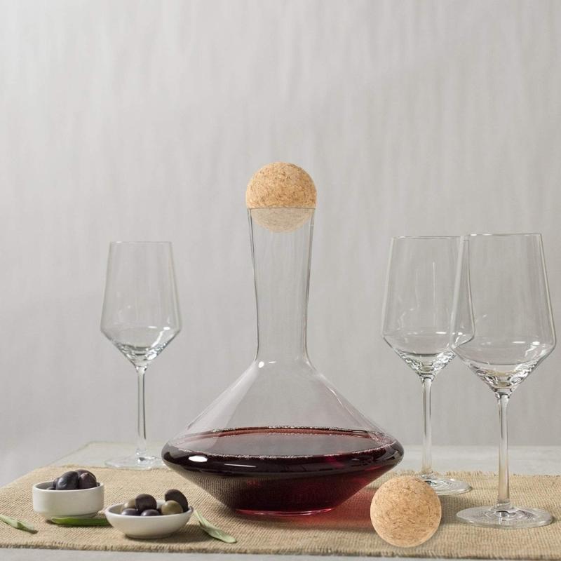 2pcs/set Practical Cork Ball Stoppers Easy To Use Soft Wood Ball Stoppers Convenient Ball Stoppers for Wine Bottles