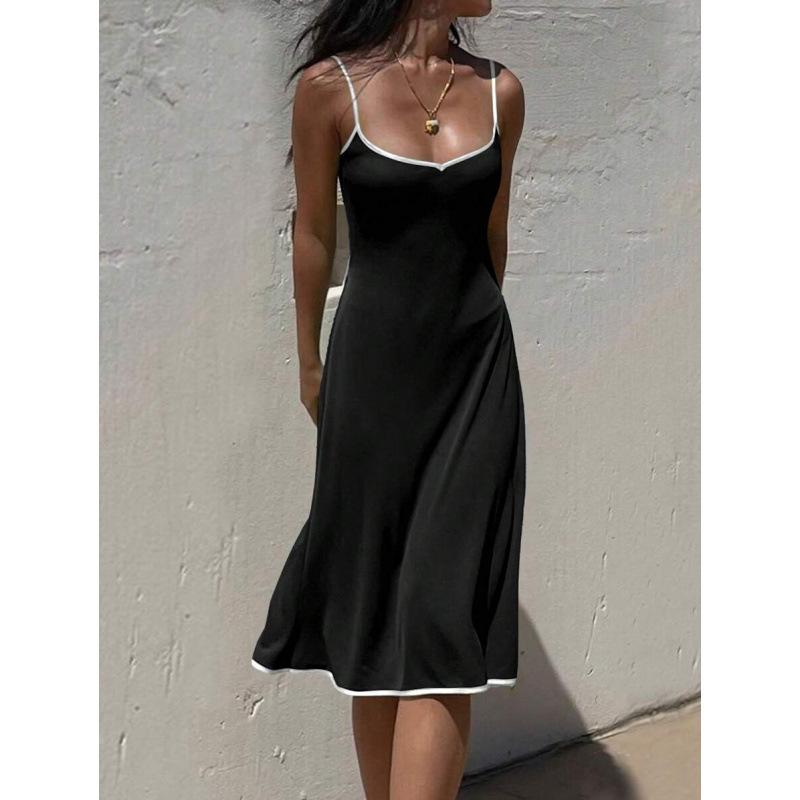 Europe, America 2026 summer new casual simple slim and thin temperament medium and long suspender dress XXS