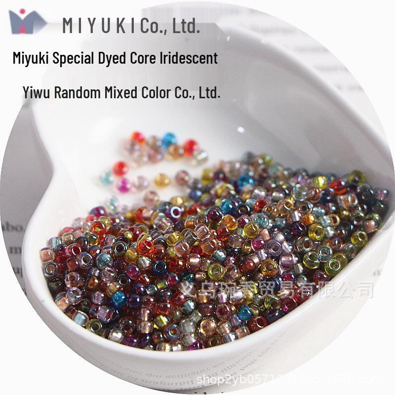 

Бисер Miyuki 3 мм с радужным серебряным покрытием для рукоделия, браслетов и ожерелий 3mm Iridescent Special Dye Core, 1 box 10g