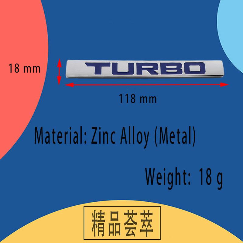 3D Premium TURBO for i-VTEC car Hood Fender trunk Rear Bonnet Nameplate Decal Emblem Badge Sticker