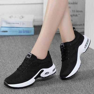 Women Flyknit Comfortable Court Shoes Casual Lace Up Outdoor Shoes Large Size Anti Slip Sport Shoe 35-45