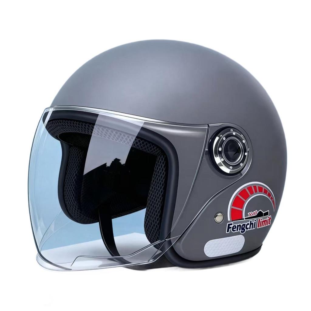 3C Certified Unisex Retro Half Helmet with Anti-fog Lens - Lightweight & Fashionable Safety Helmet