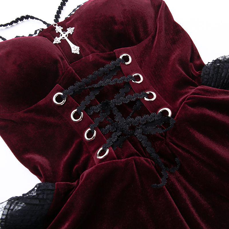 Dark Gothic Floor-Length Lace-Up Punk Skirt - Halloween Irregular Style