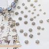 Retro Distressed Alloy Antique Silver Flower Spacer Bead Cap for DIY Bracelet & Necklace Making