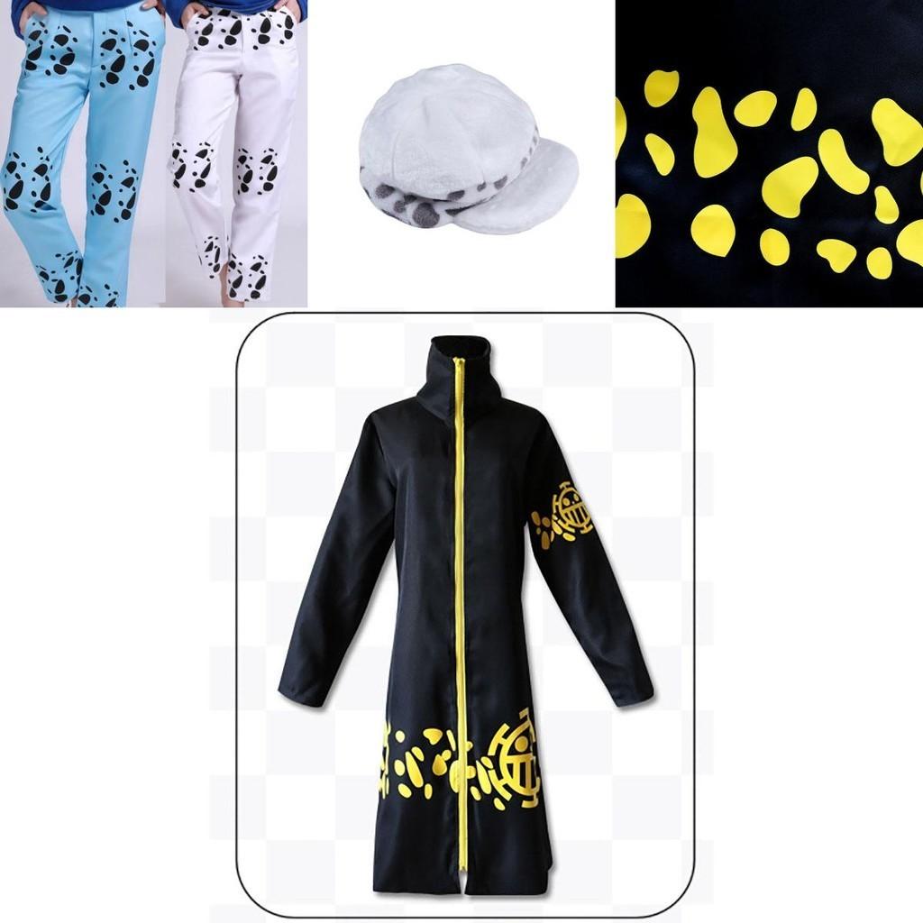 Exquisite One Piece Trafalgar Law Cosplay Costume Set With Cloak Pants And Hat
