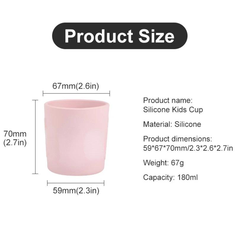 Kids Silicone Water Cups Baby Snack Cup Portable Outdoor Travel Children Cups Teacups Drinkware Food Grade Silicone BPA FREE