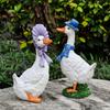 Resin Garden Ornament Couple Ducks Decorative Figurine Outdoor Yard Patio Lawn Decoration