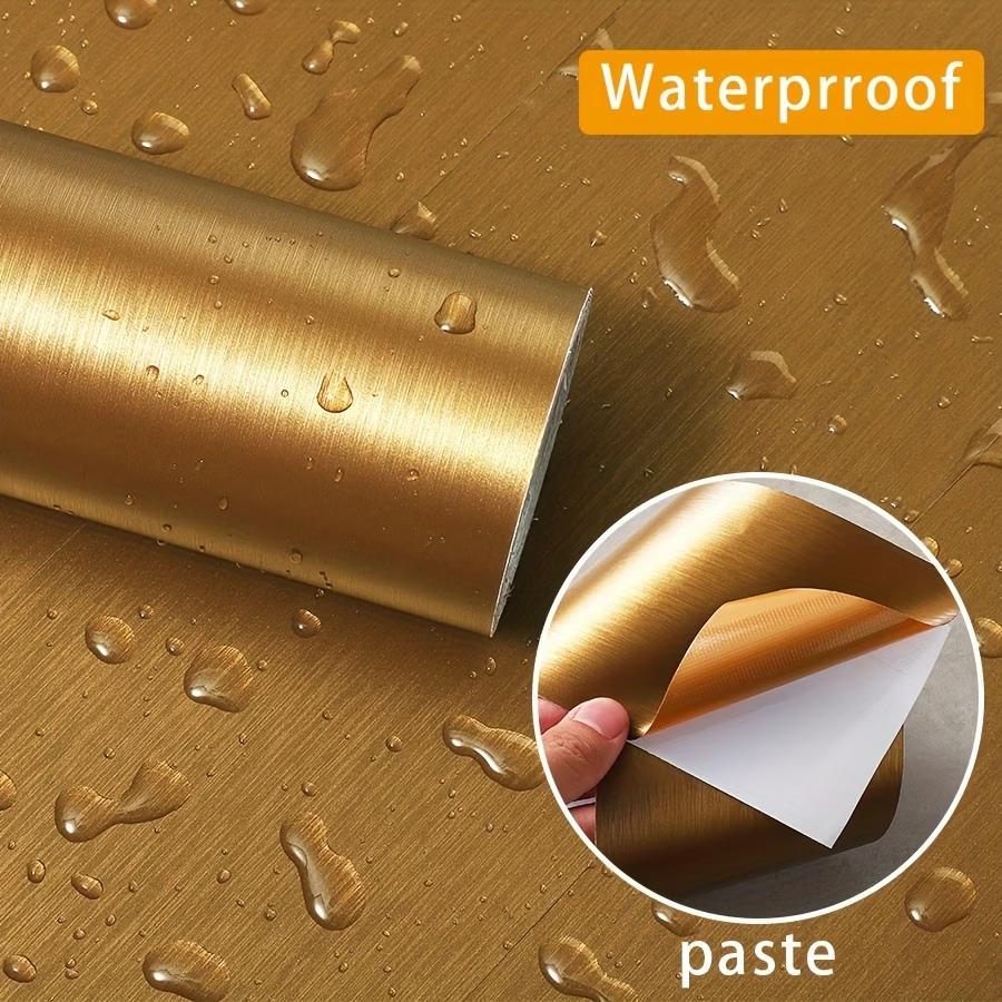 1PC 5m x 10cm Pegatinas Metálicas de Imitación Cepilladas Base Autoadhesiva Molduras de Pared Marco de Puerta Marco de Ventana Decoración Acero Inoxidable
