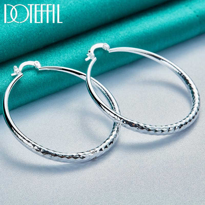 50mm Circled Earrings Gift Silver Color Fashion Jewelry