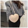 Cute Heart Shaped Crossbody Bag For Women Solid Color Pu Leather Shoulder Bag Able Personality Crossbody Bag