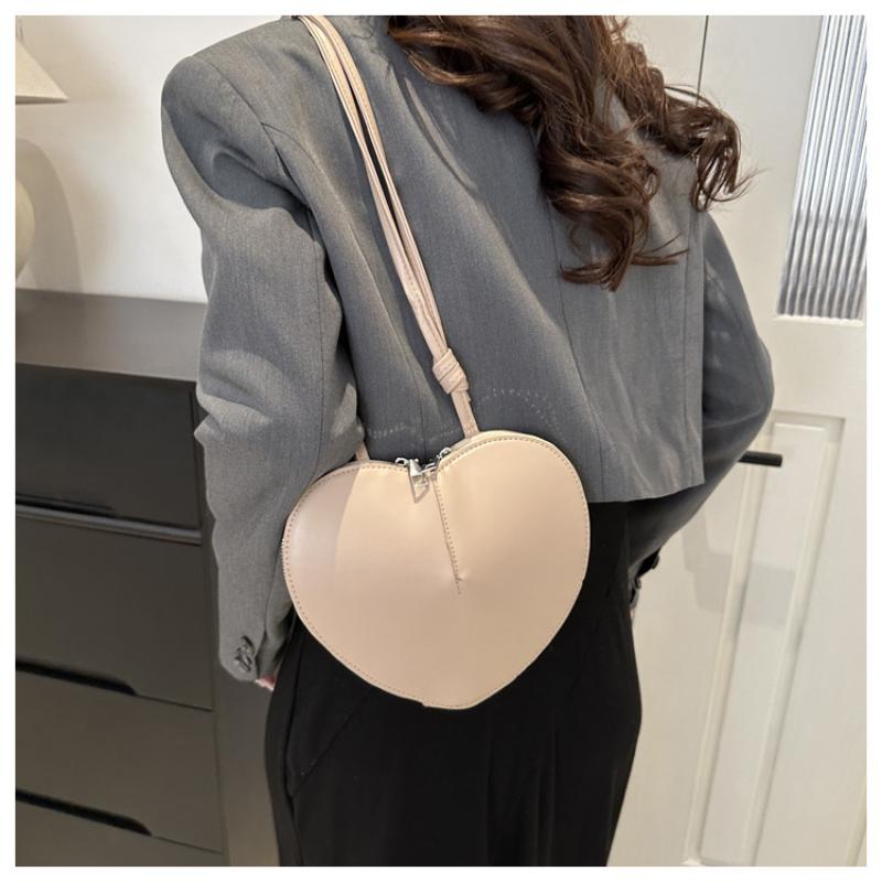 Cute Heart Shaped Crossbody Bag For Women Solid Color Pu Leather Shoulder Bag Able Personality Crossbody Bag