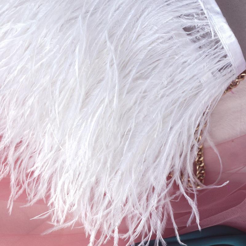 Feather Cloth Strip 10-15Cm Ostrich Hair Cloth Edge Dress Latin Dance Dress Skirt Decoration Clothing Accessories Lace