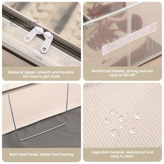 Transparente Aufbewahrungsbox mit doppelseitigen Öffnungen Reißverschluss Wasserdichte PVC-Schale Staubdichte Unterbett-Schuhaufbewahrungsbox
