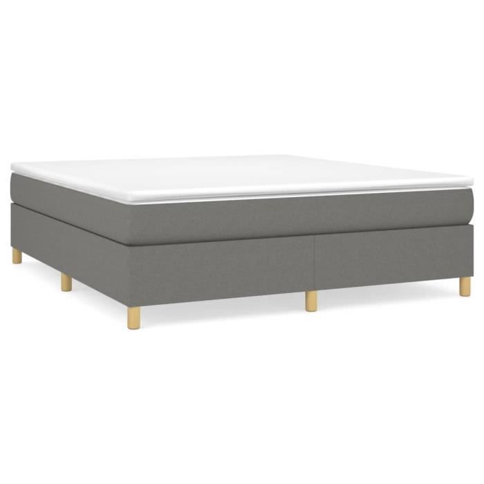 3144539 vidaXL Divan Bed with Mattress Dark Grey 180x200cm Fabric