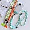 7mm Phone Lanyard Crossbody, 1.5m Adjustable Anti-Lost Neck Strap with Colored Chain and Leather Tag.