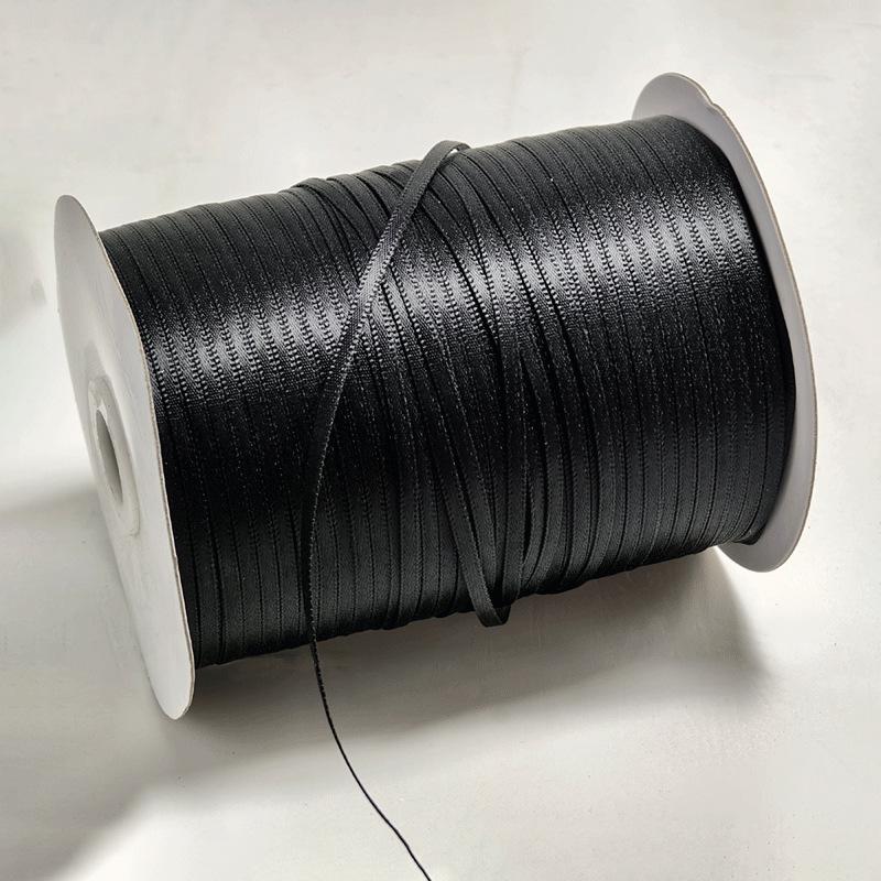 3mm Double-Sided Polyester Ribbon for Handmade Hair Accessories, Headwear Decoration, and Encrypted Bookmarks
