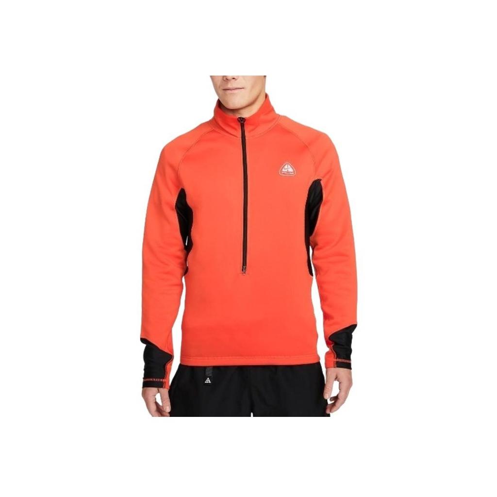 Nike Stand Collar Zippered Fitted Long-Sleeve Jacket Men Outerwear Orange-Red DV9221-633